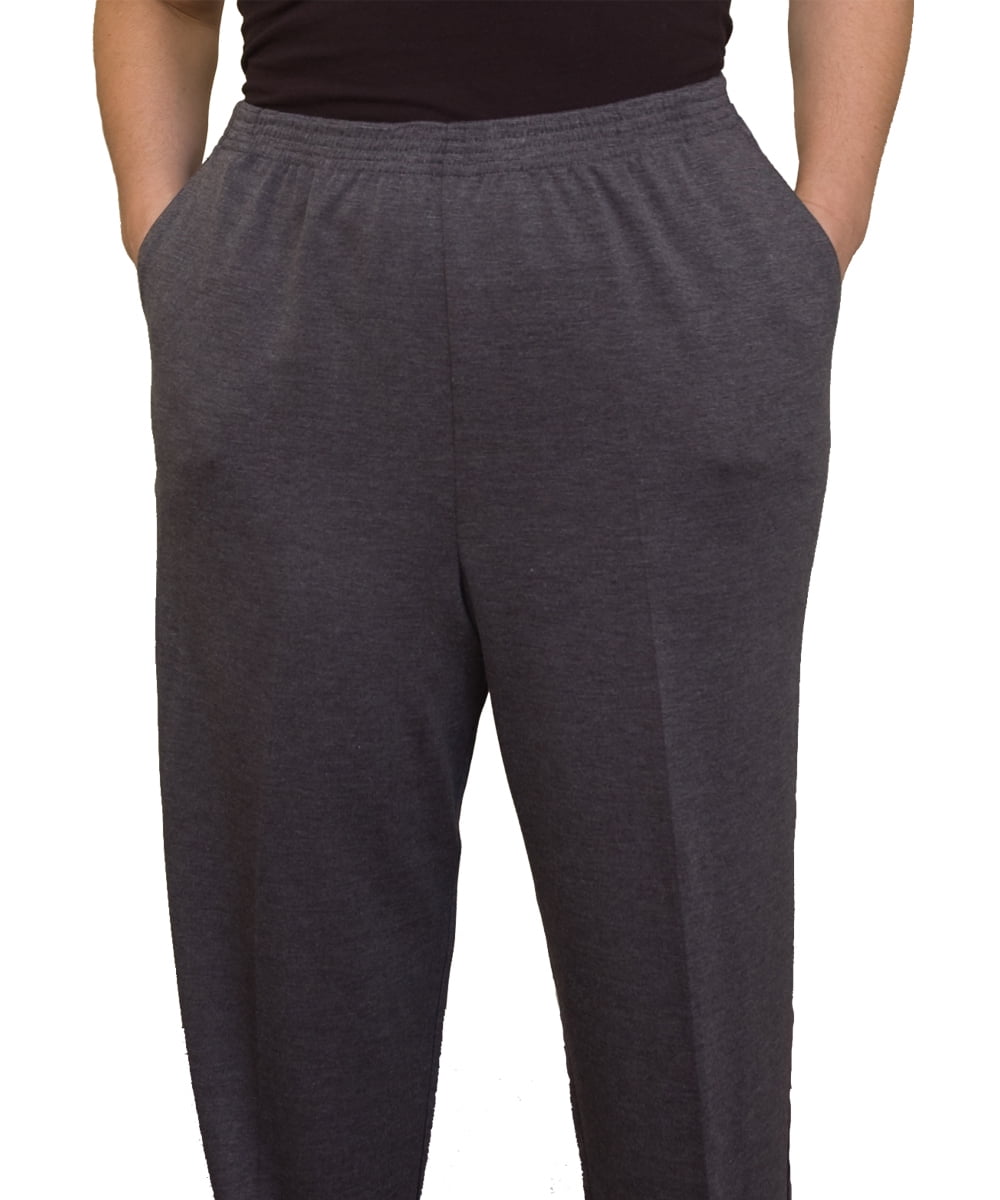 Silvert's - Silverts Women Knit Elastic Waist Pant, 8 Petite, Charcoal - Walmart.com - Walmart.com