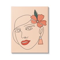Stupell Industries Abstract Line Doodle Woman Lipstick Flower Blossom Graphic Art Gallery Wrapped Canvas Print Wall Art, Design by Hey Bre! Creative Studio