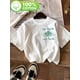 thumbnail image 1 of Girl's eat Pasta Run Fasta Graphic Print T-Shirt - 100% Cotton Casual Short Sleeve Crew Neck Top, Breathable & Machine Washable, White with Green Pasta Design for Summer & Spring, everyday Co, 1 of 5