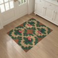 thumbnail image 3 of ODIKA 3'x5' Washable Area Rug Non-Slip, Flatweave, Easy Care Symmetrical Botanical Frond Border Jungle Motif Exotic Leaves Boho Refined for Hallway, Laundry Room, 3 of 7