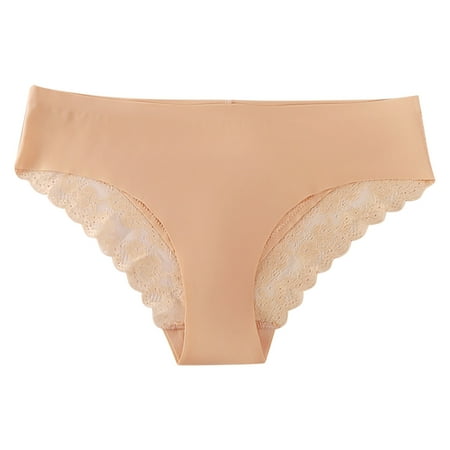 Bigersell Plus Size Womens Underwear Clearance Womens Underwear Seamless High Cut Panty Style P-1452 Cotton Boyshort Panties Ladies Cotton Thongs Briefs Mid Waist Women s Briefs Beige XL