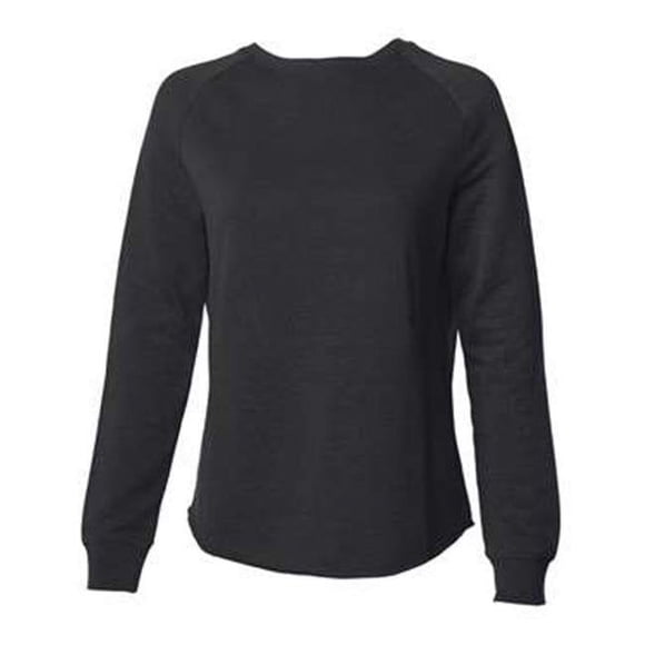 Independent Trading B06976505 Womens California Wave Wash Crewneck Sweatshirt, Black - Large