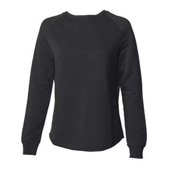 Independent Trading B06976505 Chandail à Col Rond pour Femmes California Wave Wash, Noir - Grand