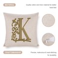 thumbnail image 4 of Pillows Beautiful Gold Floral Monogram Initial K Custom Farmhouse Pillow Covers Personalized Initial Letter Throw Pillows for Couch 16"x16" for Farmhouse Decor Room Bedroom Sofa Chair Car, 4 of 7
