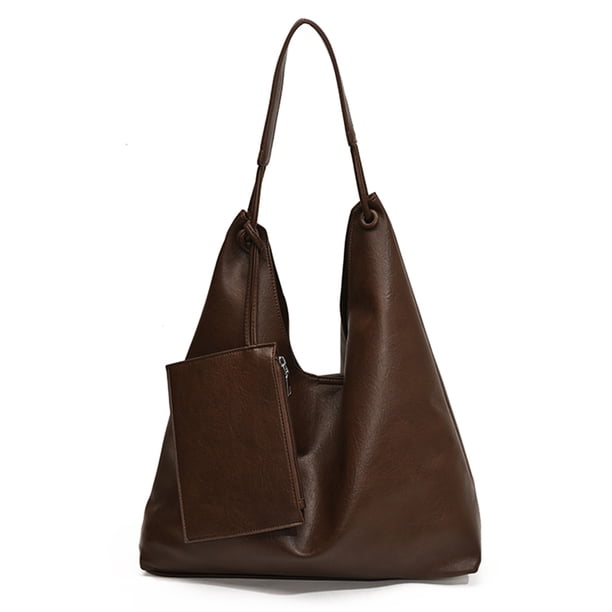 Bolso Hombro Casual Mujeres Gran Capacidad Color Sólido Con