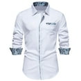 thumbnail image 2 of Spring/Summer 2024 New British Retro Slim-Fit Assorted Colors European Size Casual Men's Long-Sleeved Shirt, 2 of 3