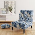 thumbnail image 2 of Designart "Blue And White Victorian Florals V" Blue Floral Upholstered Accent Chair - Cottage Arm Chair For Living Room, 2 of 5