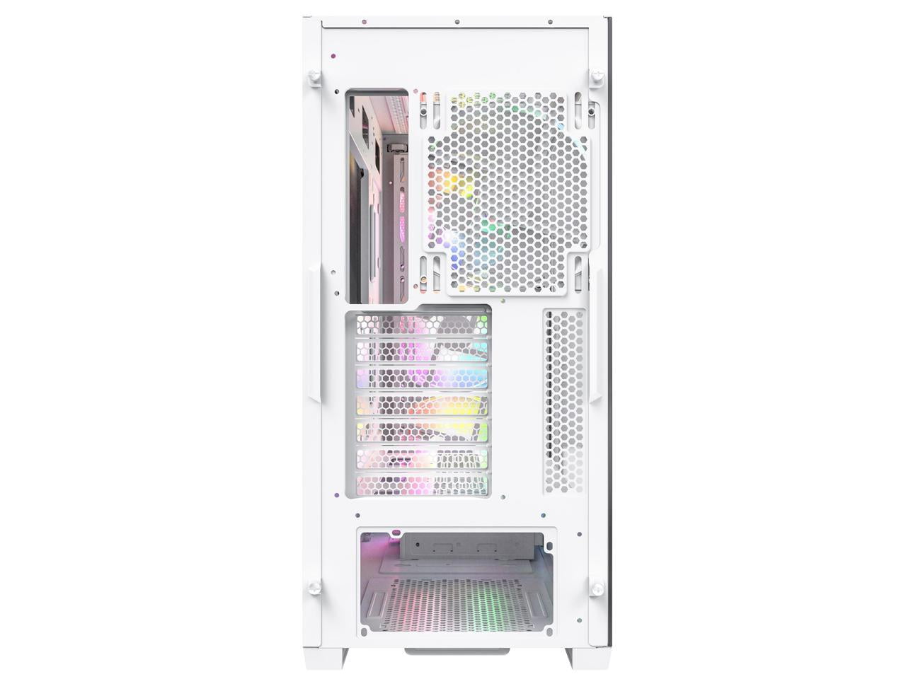 Montech AIR 903 MAX, E-ATX Mid Tower Case, High Airflow, 3x 140mm ARGB PWM & 1x 140mm PWM Fans Pre-installed, Tempered Glass Side Panel, Mesh Front, TYPE-C, Support 4090 GPUs, White