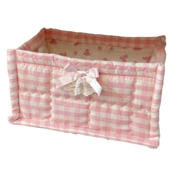 1PCS Square Storage Basket Desktop Organizer Storage Basket Home Decoration Quilted Storage Basket Cute Storage Frame,G