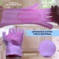 thumbnail image 5 of 2-in-1 Pet Grooming Glove - Waterproof Silicone Deshedding Brush for Dogs & Cats, Bathing & Massage Mitt - Pink, 5 of 11