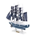 thumbnail image 4 of Raindrops 1Pc Wooden Sailing Ship Model Vintage Wood Sailboat for Nautical Home Decor, 4 of 8