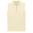 thumbnail image 6 of Womens Summer Tank Tops formal Collared Button Sleeveless Blouse Sleeveless Tops for Women Beige L, 6 of 9