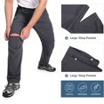 thumbnail image 4 of Hiauspor Mens Cargo Hiking Pants Convertible Zip Off Elastic Waist with Pockets Grey M, 4 of 6