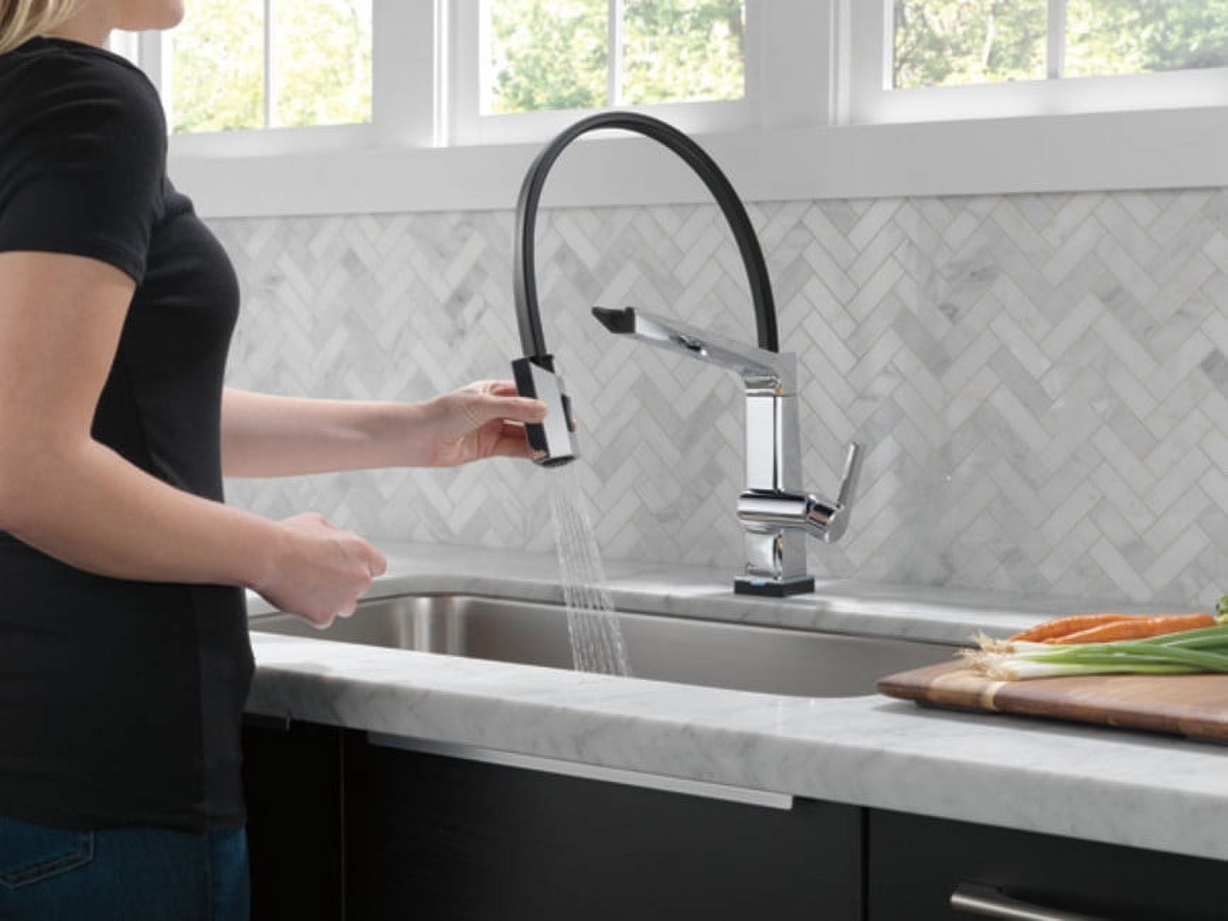 Delta 9693T-Dst Pivotal Pull-Down Kitchen Faucet - Black
