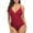 Dark Red, variant on Womens One Piece Swimsuits Scalloped High Cut Backless Monokinis Bathing Suits
