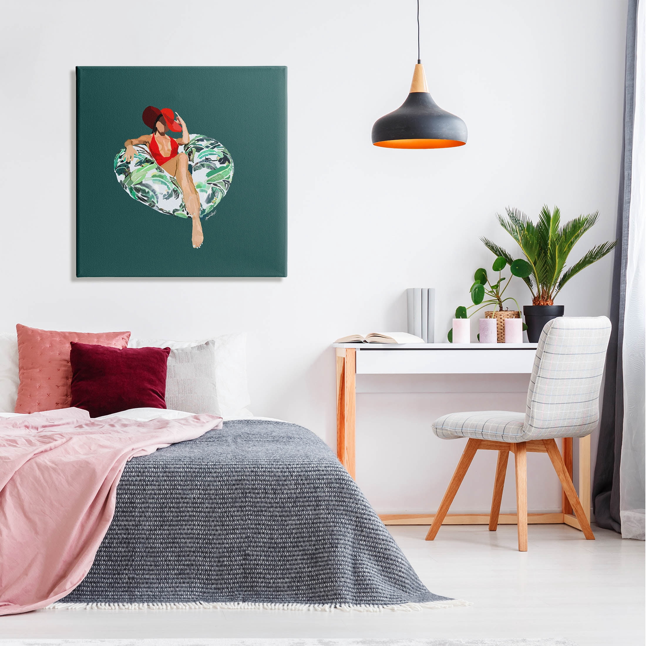 Stupell Industries Stylish Woman Pool Float Graphic Art Gallery Wrapped Canvas Print Wall Art, Design by Amelia Noyes