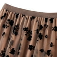 thumbnail image 2 of SWSMCLT Women's Maxi Pleated Skirt Soft Floral Elastic Waist Flowy Casual Party Long Tulle Skirt Overlay Mesh Swing Khaki Small-X-Large, 2 of 4