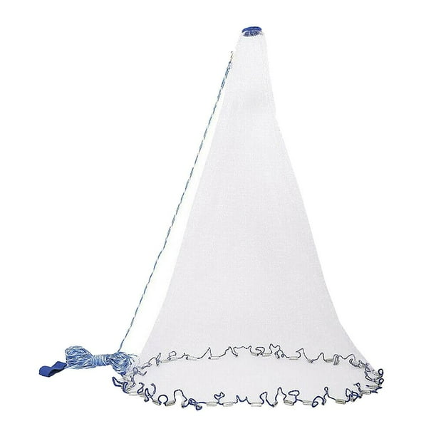 Red de pesca de agua salada para trampa de cebo, radio de 8 pies, 10 pies o 12 pies, malla de 3/8 pulgadas