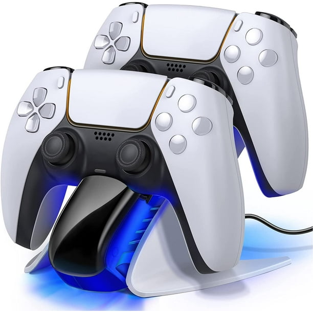 PS5 Dual Controller Charging Station,White PS5 Controller Charger Dock