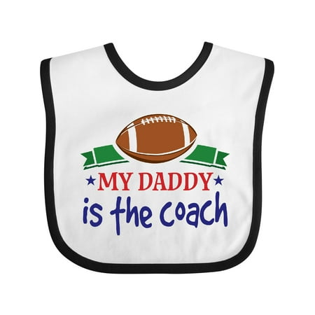 

Inktastic Football Daddy is the Coach Childs Gift Baby Boy Bib