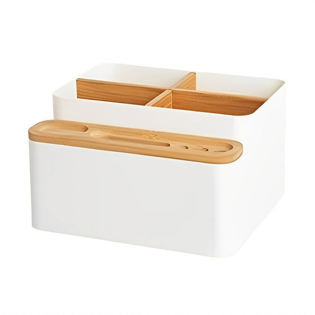 Porte-stylo Multi Grille de Remplacement de Bureau Style Simple Eye-Liner Moderne Simple Téléphone Intelligent Télécommande Organisateur Boîte de Rangement Blanc
