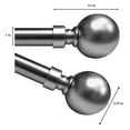 thumbnail image 4 of Versailles - Esencial Orb Curtain Rod Set, Adjustable Length From 72" to 144", Silver, 4 of 4