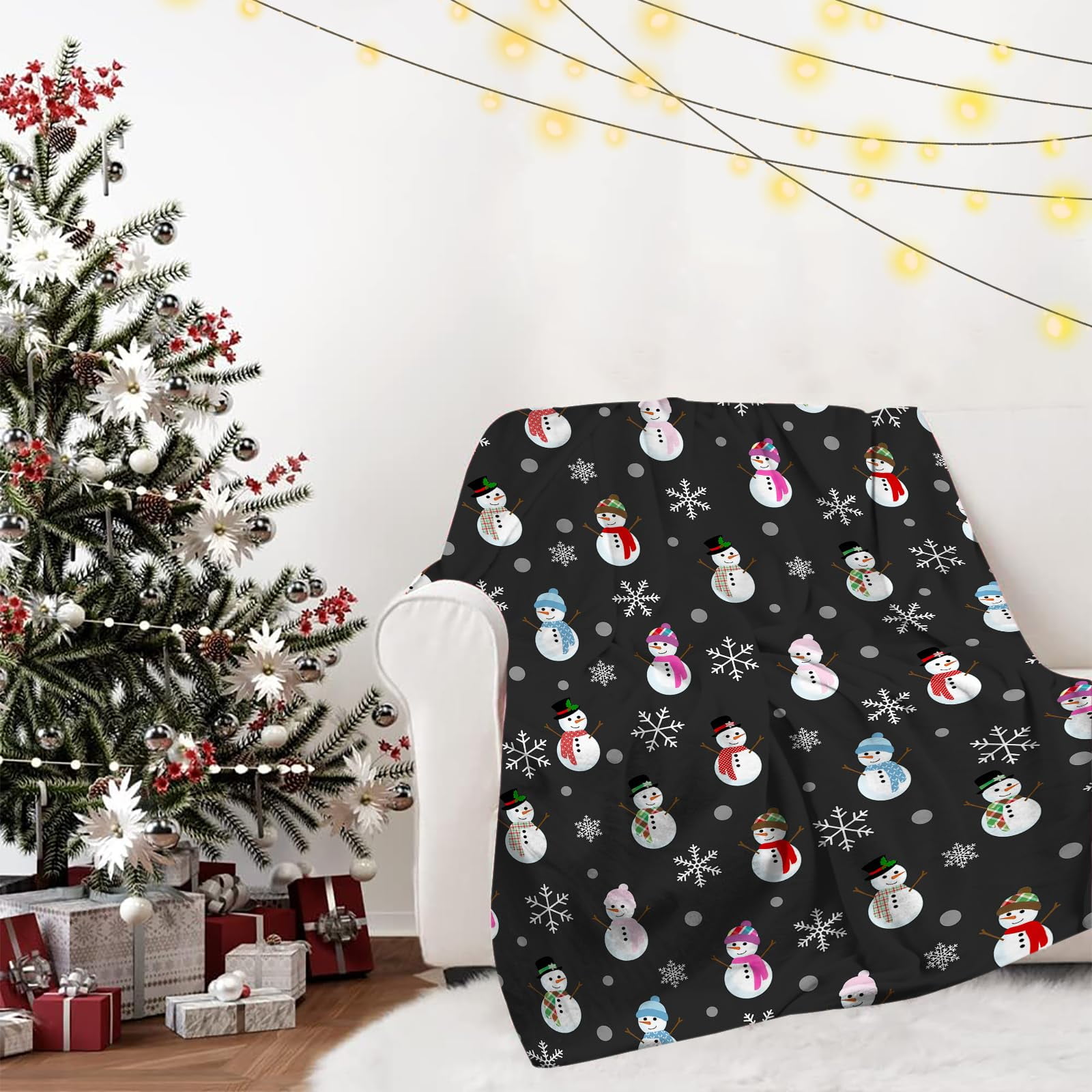 Christmas Throw Blanket Candy Cane Throw Blanket Super Soft Warm Bed Blanket Christmas Holiday Decor for Living Room Bedroom Sofa Christmas Gift for Her