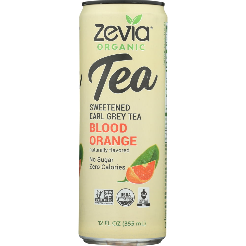 ZEVIA TEA EARL GREY BLOOD ORANGE ORGANIC 12 FL OZ