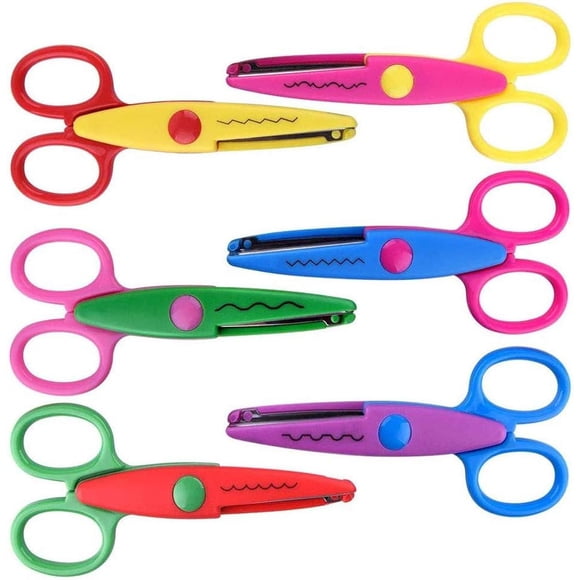 Creative Craft Scissors, Distinct Blade Edge & Ergonomic Grip, Decorative Paper Edge Scissor Set for Kids, Teachers, Crafts, Scrapbooking, DIY Projects, 6 Different Slicer Models