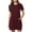 Wine, variant on Spring Summer Dresses for Women Fashion Solid Color Short Sleeve Round Neck Dress Ladies Shirtdress with Pockets