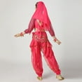 thumbnail image 7 of Girls Hot Pink Belly Dance Costume Set 5-13 Years, Complete Kit with Sequin Coin Accents, Harem Pants, Headscarf & Bracelets for Recitals,Size 7-9 T, 7 of 7