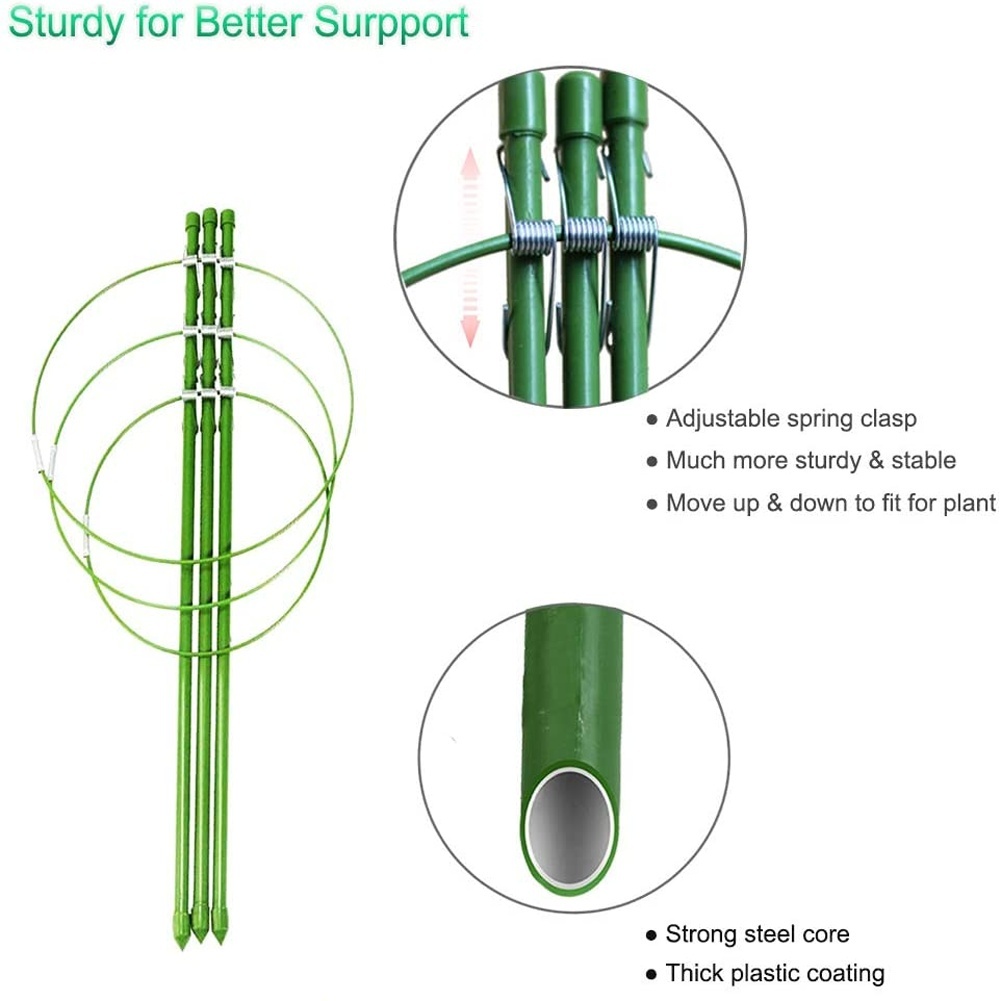 Pack Tomato Cages, Portable Plant Support Cages with Self Watering Spikes  and Clips