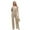 Khaki, variant on LYMAYTER Womens Swimsuit Cover-Up Set Crochet Sling Top & Lounge Pants Vacation Beach Set
