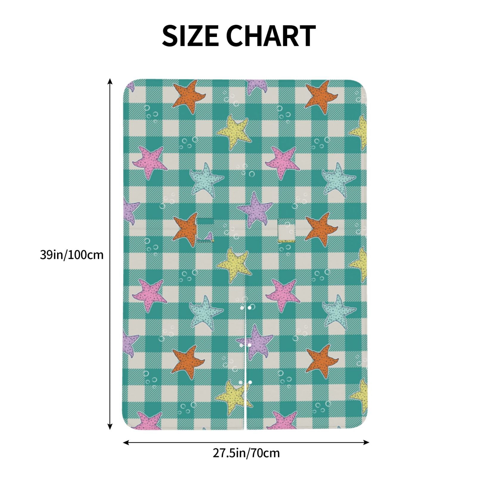 Naloa Starfish On Checkered Background Baby Car Seat Cover, Breathable Baby Carrier Cover, Multiuse Baby Carrier Cover & Nursing Breastfeeding Cover