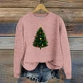 thumbnail image 2 of Christmas Sweater Women - Sweater for Women, Women's Xmas Sweaters Christmas Tree Print Sweater Round Neck Long Sleeve Pullover Sweater Tops, 2 of 4