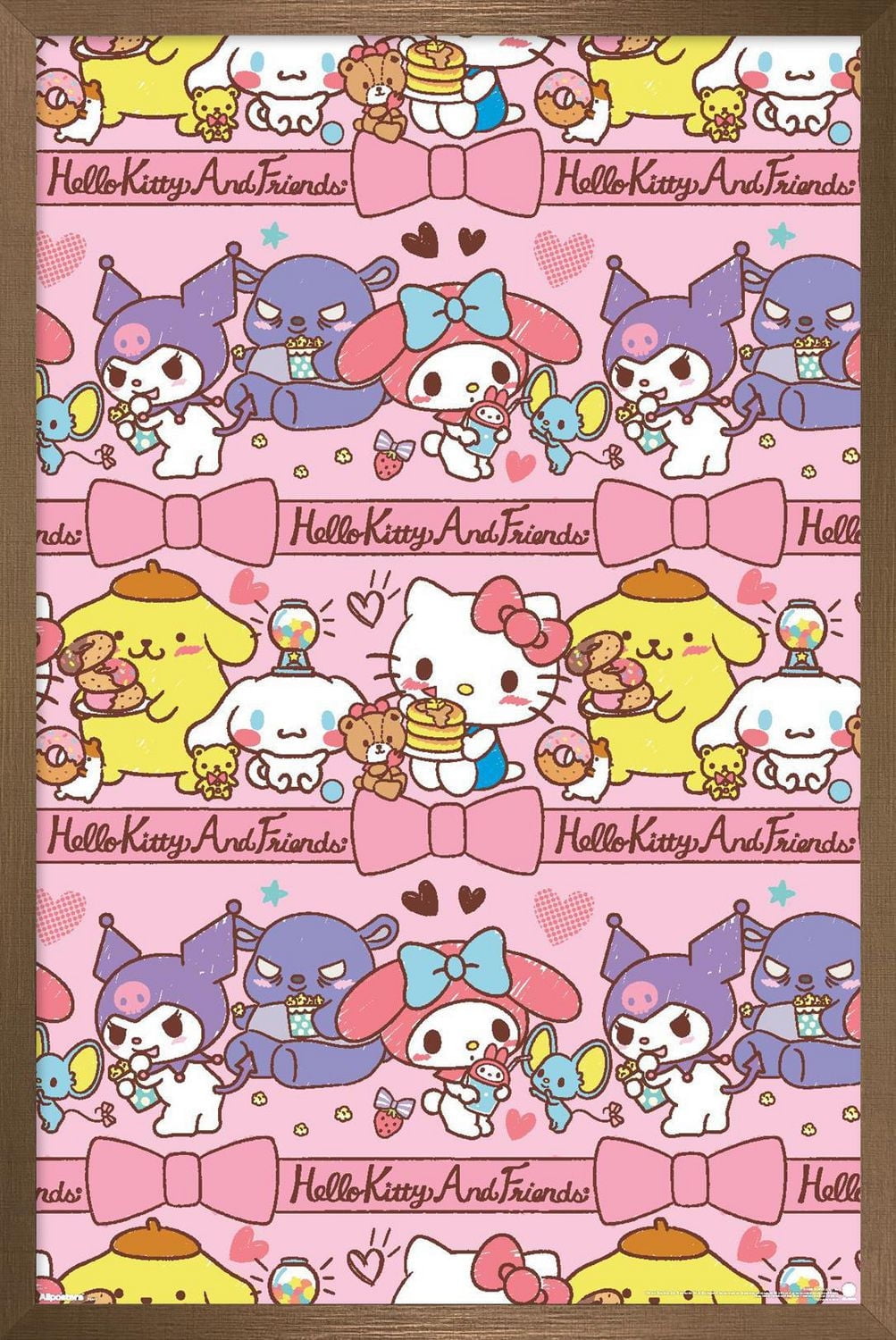 Hello Kitty and Friends: 25 Snack Time - Collage Wall Poster, 14.725" x 22.375" Framed