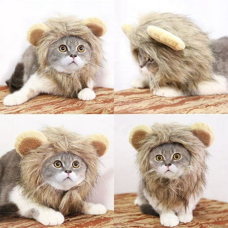 Furry Pet Hat Costume Lion Mane Wig For Cat Halloween Dress Up With Ears Party Hot Cat Costumes Walmart Canada