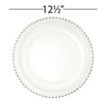 thumbnail image 3 of Simply Elegant Beaded Rim Clear Glass Charger Plate | Service Plate for Parties, Dinner, Weddings, Quinceaneras and Events | 12 1/2 inch Diameter | Silver - Gloss Finish | Set of 4, 3 of 11