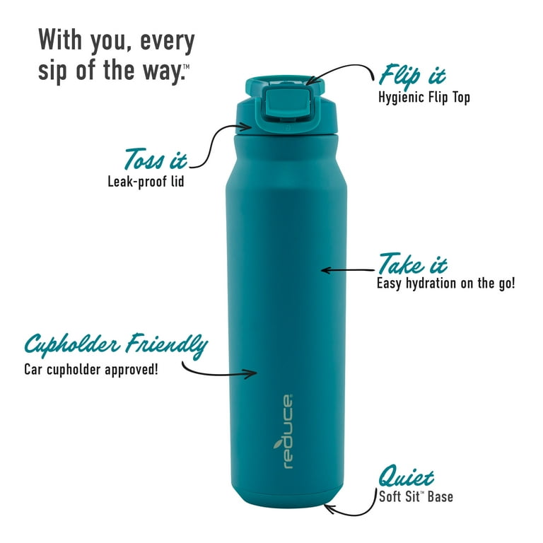Reduce Vacuum Insulated Stainless Steel Hydrate Pro Water Bottle with  Leak-Proof Lid, Everglade, 32 oz 