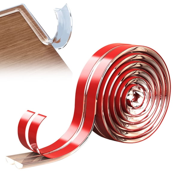 Cozival Adhesive Table Edge Protector Strip - Transparent PVC Baby Corner Bumper Guard, No-Drill Furniture Edge Cushion for Desk & Cabinet