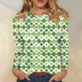 thumbnail image 2 of Staron Soldes de Liquidation T-Shirts de la Saint-Patrick pour Femmes Col Rond T-Shirts Graphiques Trèfle Irlandais Blouses Tops Tunique Bohème Décontractée Été Chemises Amples Décontractées, 2 of 5
