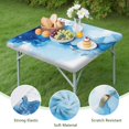 thumbnail image 4 of Blue Marble Pattern Square Fitted Tablecloth with Elastic Edge,Square Table Cover,Washable Elastic Table Cover for Home Kitchen Party Decor 36"x36", 4 of 6