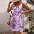 thumbnail image 4 of LYXSSBYX Summer Dresses for Women 2024 Women's Casual With Pockets Summer Boho Beach Dress T-Shirts Dress V Neck Loose Tank Dresses, 4 of 4