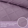 thumbnail image 7 of Exclusivo Mezcla Ultrasonic King Quilt Set, 3-Piece Lightweight Bedspreads Modern Striped Coverlet, Dusty Lavender, 7 of 7