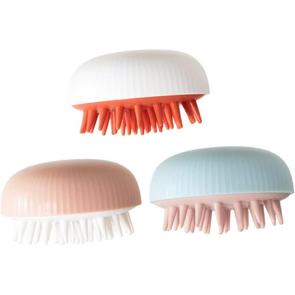 3pcs Shampoo Brush Hair Brush Cleaning Tool Silicone Hair Scrubber Handheld Massagers Wide Tooth Comb Silicone Scalp Scrubber Pocket Comb Hair Scalp Massager Brush Shampoo Brush