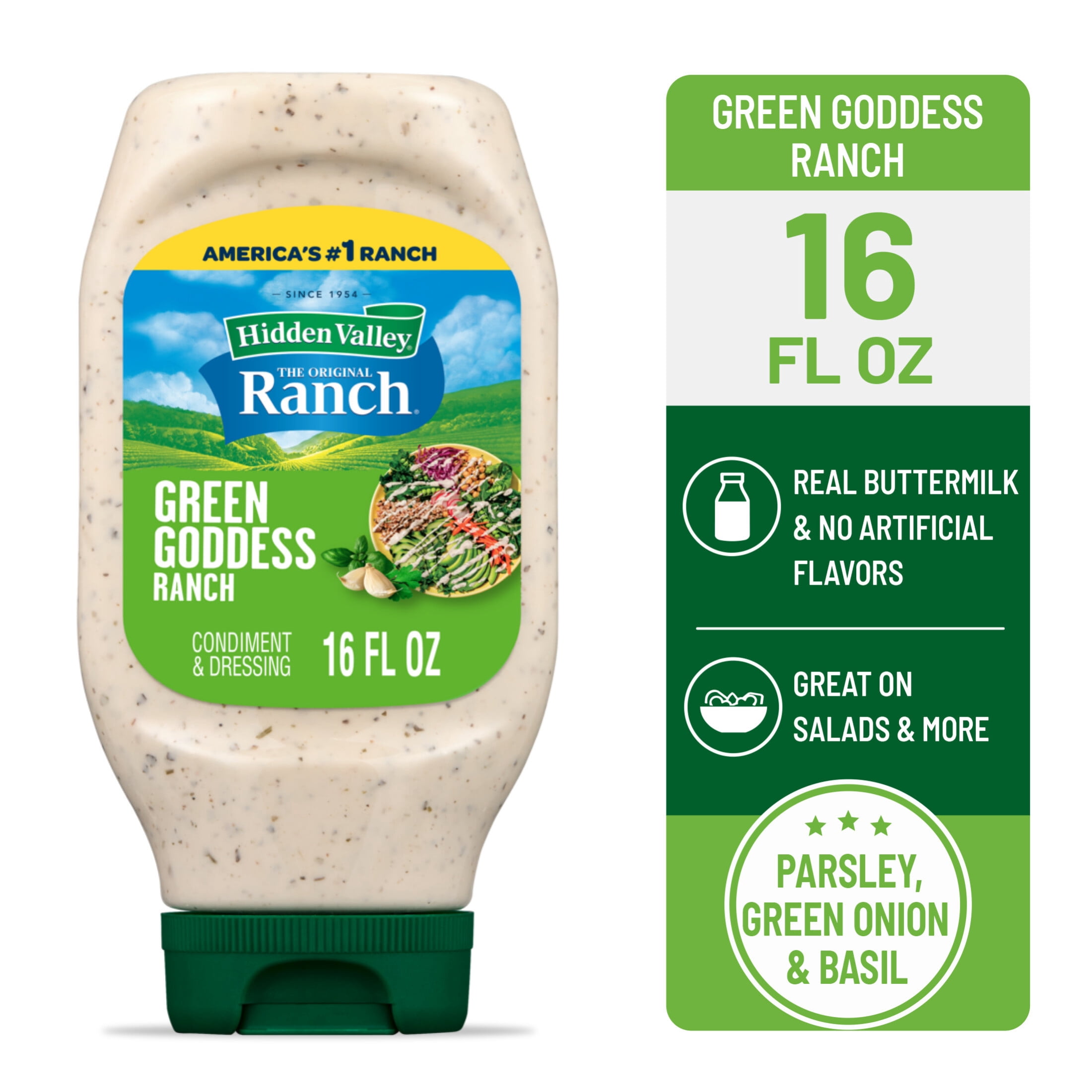 Kraft Creamy Green Goddess Salad Dressing, 16 fl oz