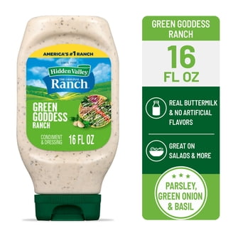 6 pack) Hidden Valley Green Goddess Ranch Salad Dressing & Condiment, 16 fl oz Squeeze Bottle