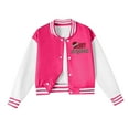 thumbnail image 6 of Staki Children's Letter Jacket Kids Baseball Jackets Casual Jacket Christmas Bomber Jackets(Hot Pink,3-4 Years), 6 of 7