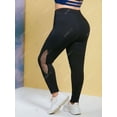 thumbnail image 4 of PANEL NET SOLID PLUS TAMAÑO LEGGINGS Rosegal Leggings de talla grande, 4 of 5