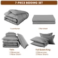 thumbnail image 7 of Sonoro Kate 7 Pieces King Comforter Set, Bed in a Bag for All Seasons, Soft Bedding Set with Comforter, 1 Flat Sheet, 1 Fitted Sheet, 2 Pillowcases, 2 Pillow Shams, Gray, 7 of 7